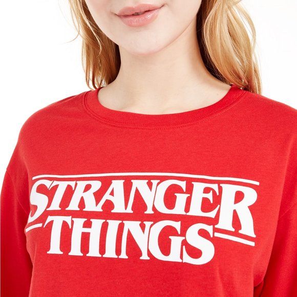 Stranger Things Long Sleeve Red T-Shirt - Picture 3 of 9